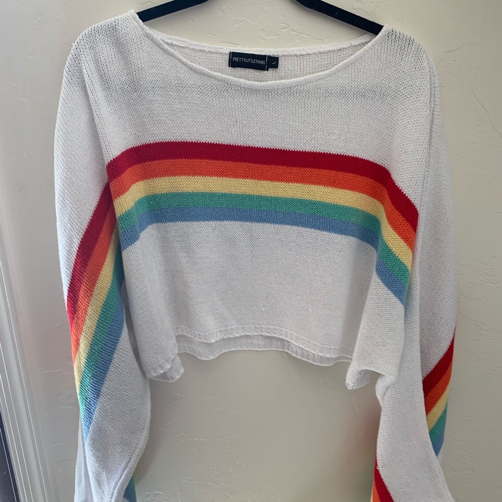 rainbow cropped sweater